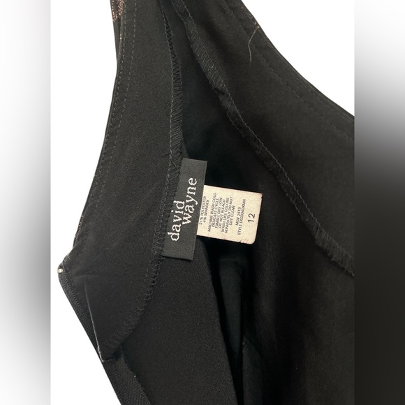 David Wayne black mini dress with sparkle floral detailing - Picture 5 of 5